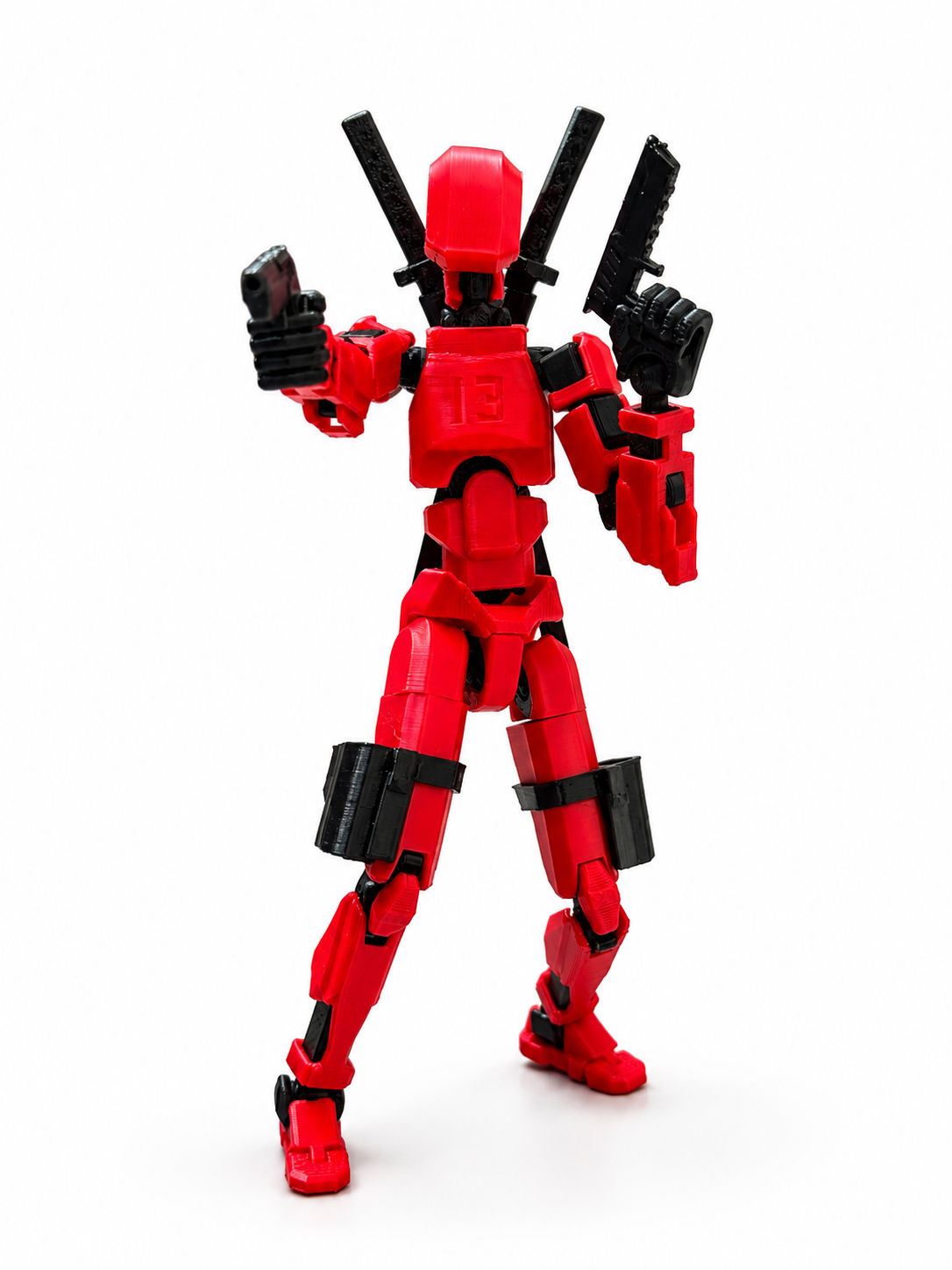 (Assembly Completed) Dummy 13 Action Figure | with Weapons| Assembly Completed | 3D Printed (Red)