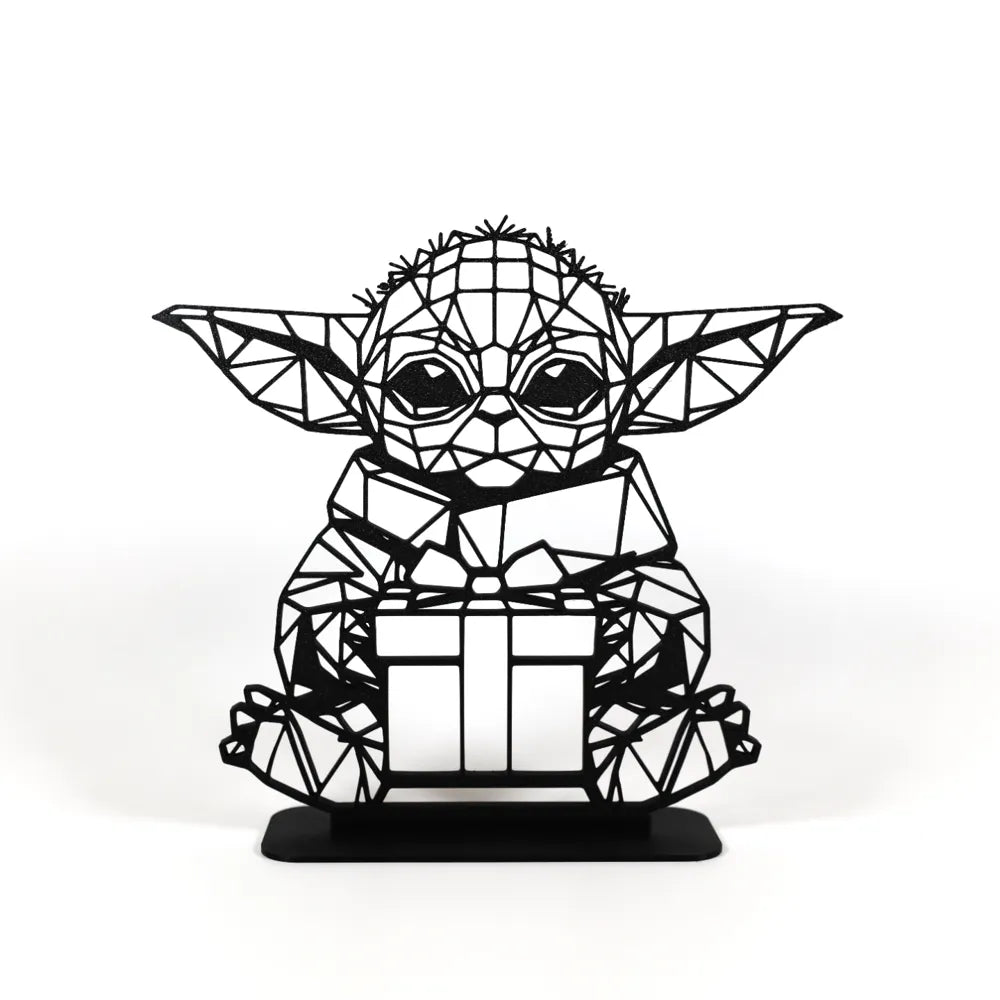 Christmas Grogu - Baby Yoda - Mandalorian - Low Poly Line Art
