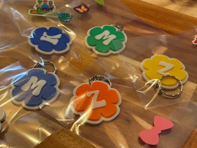 Flower Initial Keychains