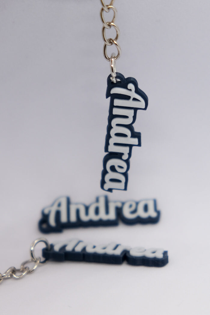 Custom Name Keychain Two Color Combo