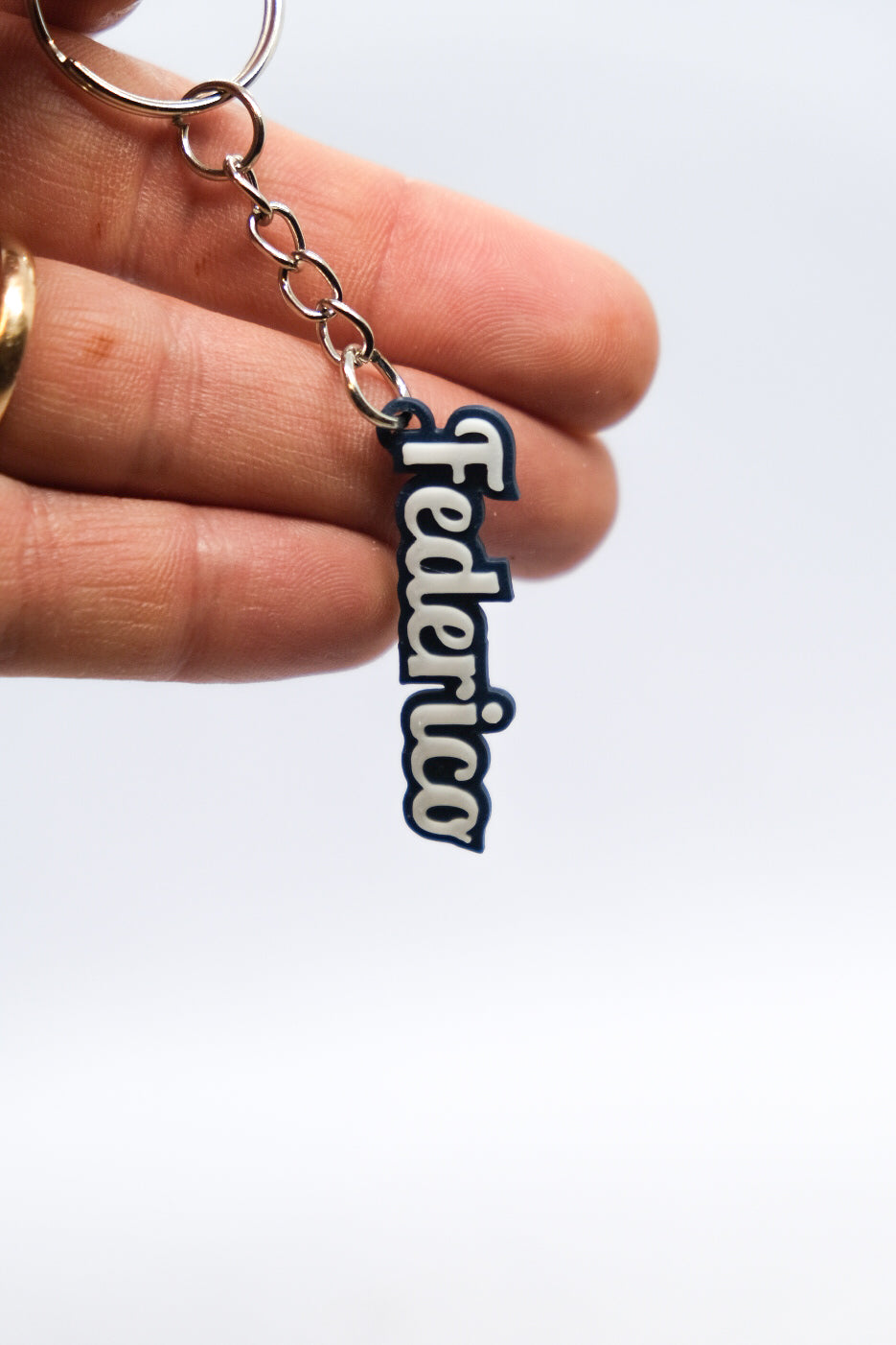 Custom Name Keychain Two Color Combo