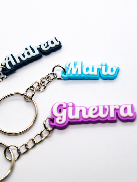 Custom Name Keychain Two Color Combo
