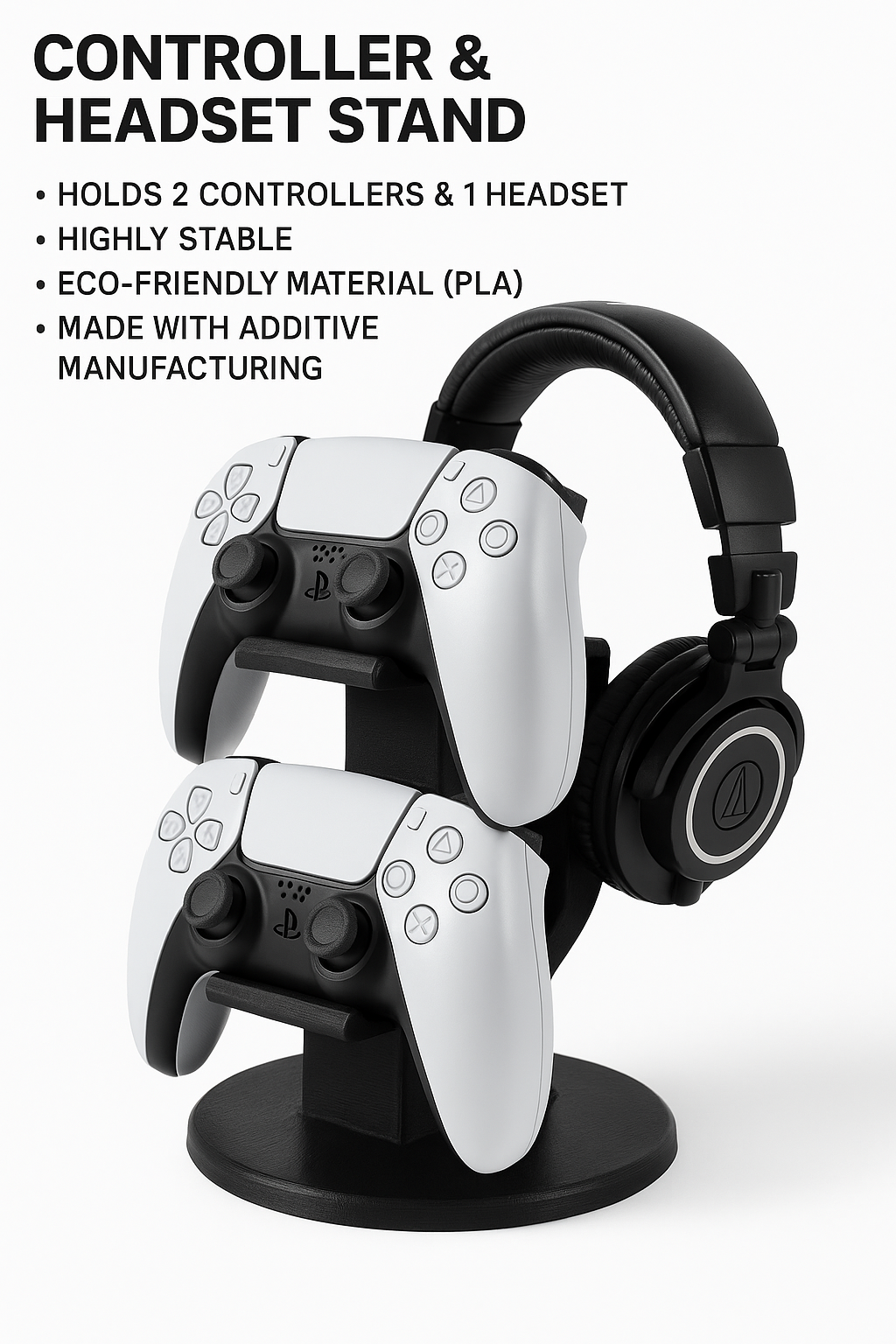 DUAL PS5 CONTROLLER & HEADSET STAND