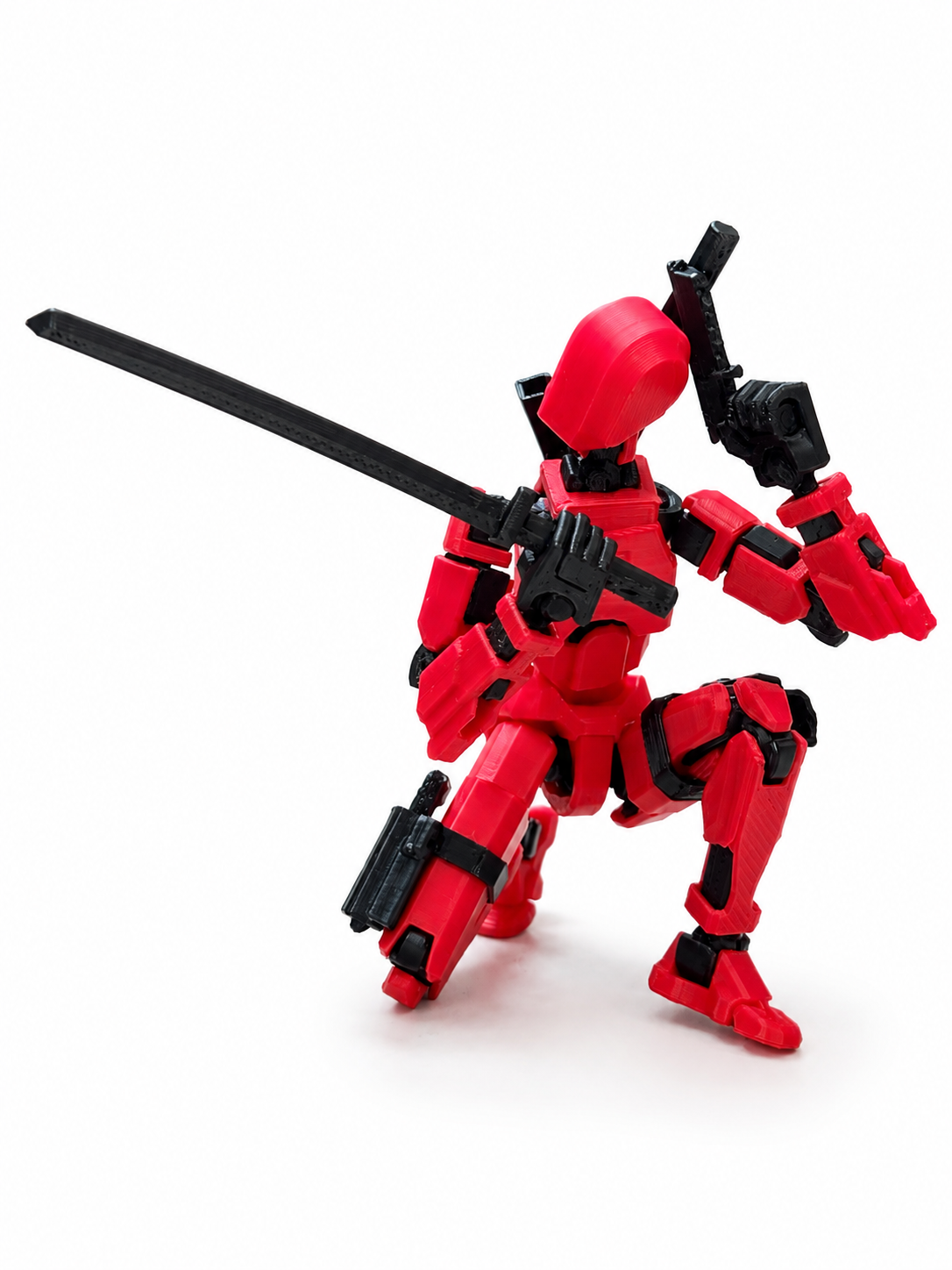 (Assembly Completed) Dummy 13 Action Figure | with Weapons| Assembly Completed | 3D Printed (Red)