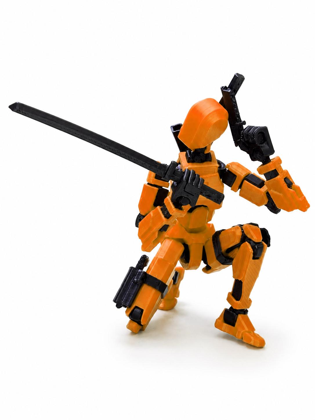 (Assembly Completed) BHOOTIA Dummy 13 Action Figure | with Weapons| Assembly Completed | 3D Printed (Orange)