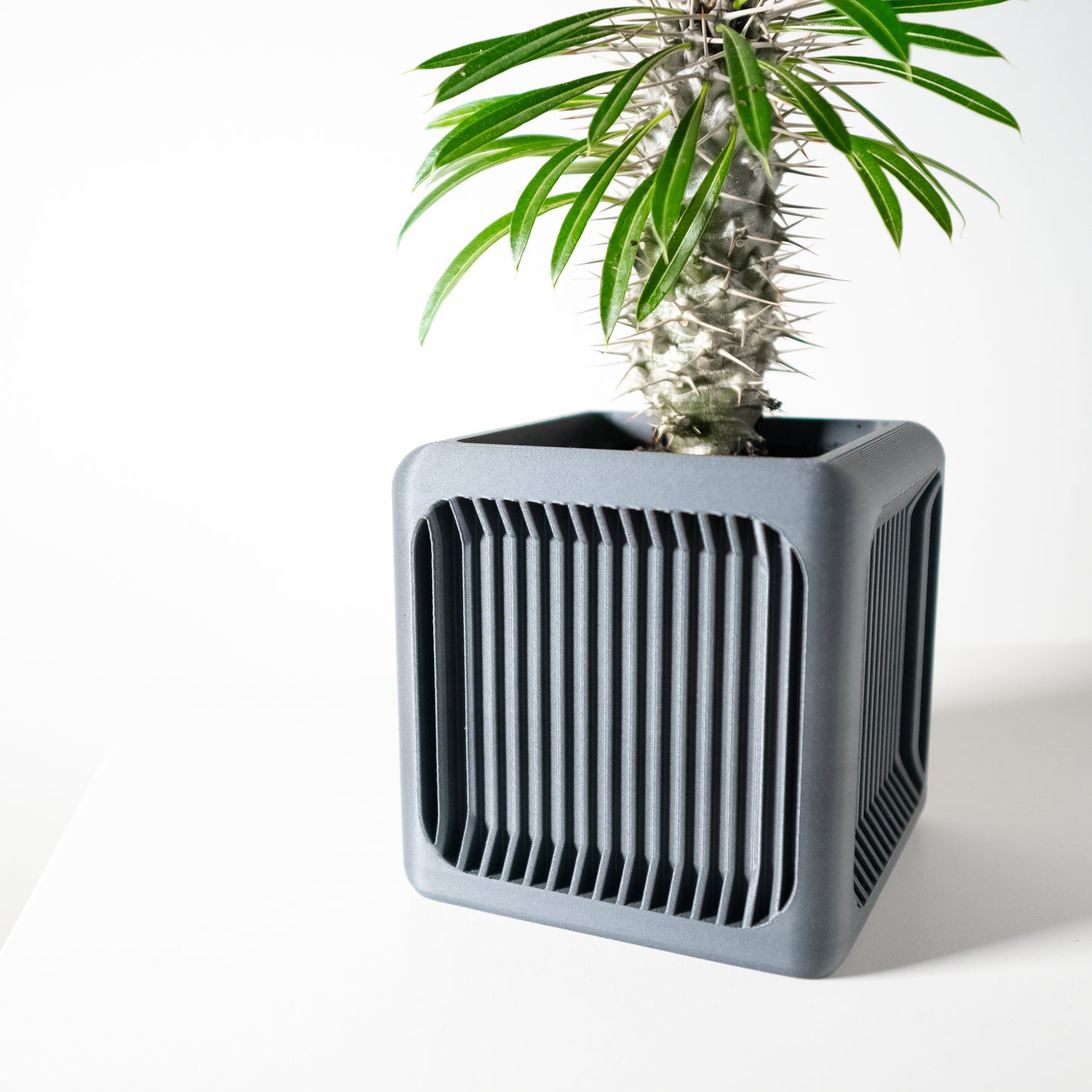 The Rovo Square Interior Planter Pot with Drainage Tray