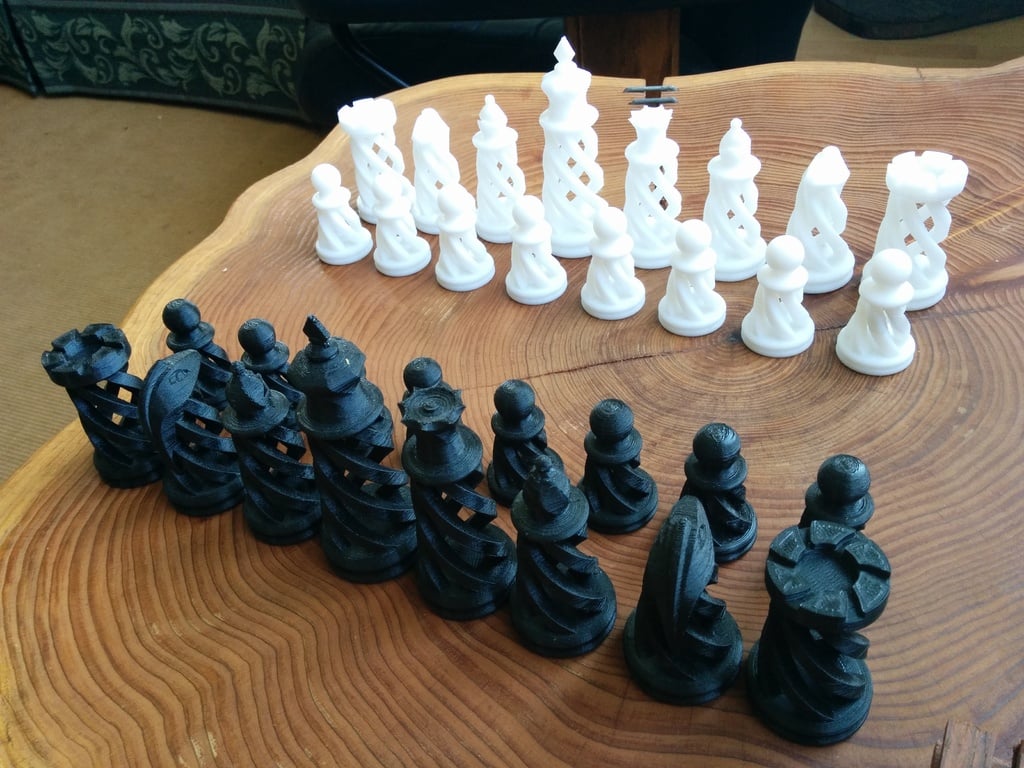 Spiral Chess Pieces
