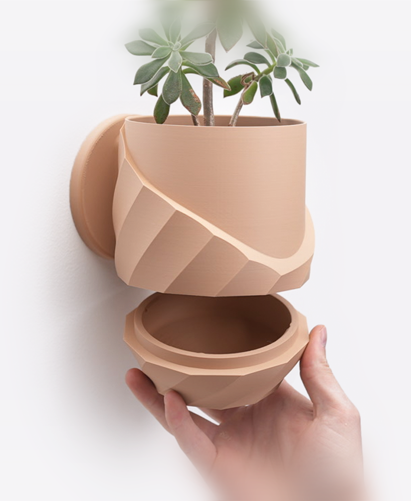 Cracked Spiral Interior Planter - Wall Mounted