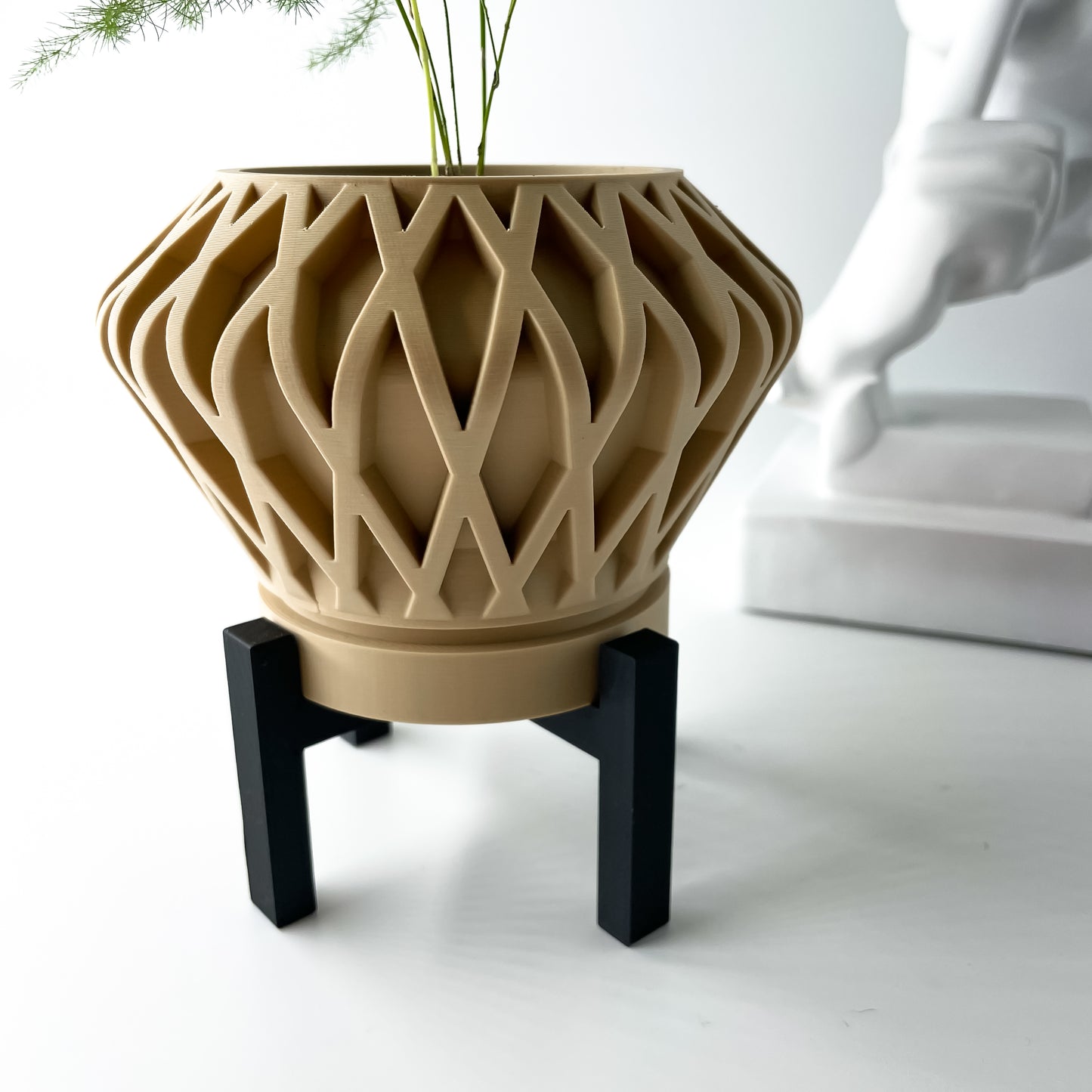 The Suvan Interior Planter Pot with Drainage Tray