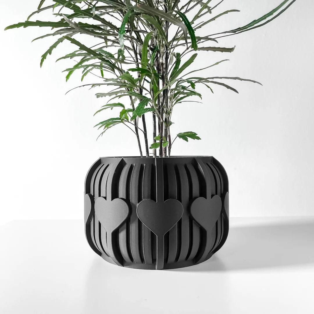 The Aldes Heart Interior Planter Pot with Drainage Tray